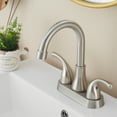 FRANSITON 4 Inch Faucet 2 Handle Bathroom Sink Faucet LeadFree Brushed