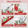 thumbnail image 5 of Christmas Flowers Tablecloth Waterproof, Red Cardinal Pine Table Cloth Rectangle Stain Resistant, Washable Table Cover for Home Kitchen Dining Party Decoration (60×84 inch), 5 of 6