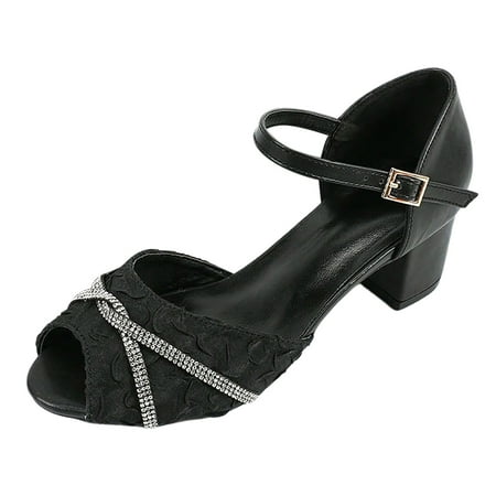 

Mnyotv Casual Sandals for Women Comfort Foreign Trade Large Sized Fish Mouth High Heel Sandals New Spring 2024 Shoes Fashion Block Heel Sandals Black 38
