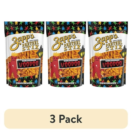 (3 pack) Zapp's Voodoo Flavor Pretzel Stix, 16 oz Bag