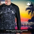 thumbnail image 5 of Aqua Design Rash Guard Men Long Sleeve Thumb Hole UPF 50+ Rashguard Swim Shirts: Royal Ripple/Black size X-Small, 5 of 6