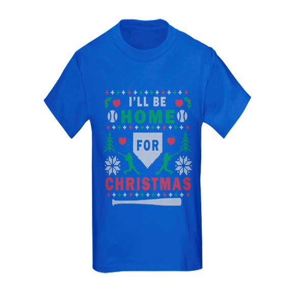 CafePress - Baseball Ugly Christmas Kids Dark T Shirt - Kids Dark T-Shirt