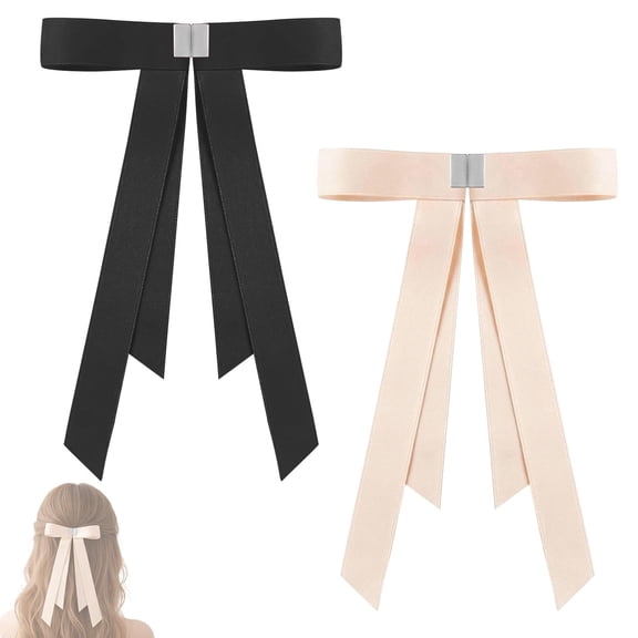2-Pack Magnetic Hair Clips for Women, Strong Hold No-Slip Bow Clips, Mini Butterfly Hair Claw Style Ribbon Ponytail Holder, Cute Butterfly Hair Accessories for Women Girls Teens