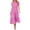 X489 Pink, variant on Bysome Women Dresses Solid Color Short Sleeve V-Neck Pleated Flowy Dress Summer Fashion Women Dress Size L Brown