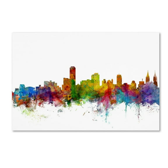 Trademark Fine Art "Adelaide Australia Skyline" Canvas Art by Michael Tompsett
