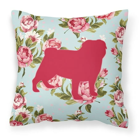 carolines treasures pug shabby chic blue roses decorative outdoor pillow walmart com carolines treasures pug shabby chic blue roses decorative outdoor pillow walmart com