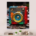 thumbnail image 1 of Designart "Classic Beats of Yellow and Red Jukebox" Jukeboxes Metal Wall Art, Yellow Metal Wall Decor, Modern Metal Art Decor For Hallway - 16x32 Inch, 1 of 6