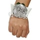 thumbnail image 4 of Yuarrent Ramillete de muñeca de rosa ligero Accesorio elegante y femenino Ramillete de muñeca de rosa de satén hecho a mano N18 plata Type2 NO2, 4 of 6