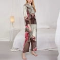 thumbnail image 3 of Lsque Flower White Cow Pattern Long Sleeve Pajama Set for Women - Soft 2-Piece Sleepwear and Loungewear Set with Pockets, Comfy Nightwear-Medium, 3 of 7