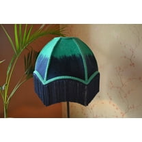 BespokeByNikita Blue Ombre Fringe Dome Lampshade