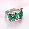 thumbnail image 2 of K-KED Gorgeous 925 Silver Filled Rings Cubic Zirconia Anniversary Delicate Jewelry Size 6-10-6-Green+Peach, 2 of 9