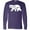 Purple, variant on Inktastic West Virginia White Bear Silhouette Long Sleeve T-Shirt