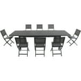 thumbnail image 6 of Hanover Naples 9-Piece Outdoor Dining Set | Aluminum 40" x 118" Expanding Patio Table with 8 Folding Sling Chairs | Modern, Comfortable, and Weather-Resistant | NAPDN9PCFD-GRY, 6 of 16