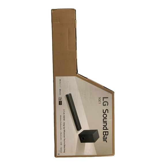 Open Box LG SQC1 2.1 Channel Bluetooth Soundbar with Wireless Subwoofer