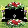 thumbnail image 6 of Cemetery Tombstone Flower Saddle,54"x28" Large Artificial Cemetery Flowers for Grave Saddle,Cemetery Memorial Flowers for Independence Day Outdoor Grave Decorations(Red), 6 of 9