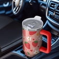 thumbnail image 6 of OBREWU Pink Strawberry Plants Fruit Tumbler with Handle and Lid,Pink Strawberry Plants Fruit 40oz Double Wall Vacuum Insulated Tumbler,Cups Gift for Women and Men, 6 of 7