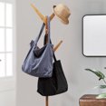 thumbnail image 2 of Bolso de cordón bolso de hombro para mujer con cremallera, bolso shopper grande negro, 2 of 4