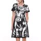 thumbnail image 1 of Easygdp Floral Cow Silhouette para Vestido Transpirable de Mujer, Vestido Suelto de Manga Corta con Pliegues y Bolsillos para el Verano, 1 of 6