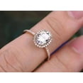 thumbnail image 5 of 1.50 Ct Oval Cut Halo Moissanite Diamond Wedding Ring 10K Rose Gold, 5 of 5