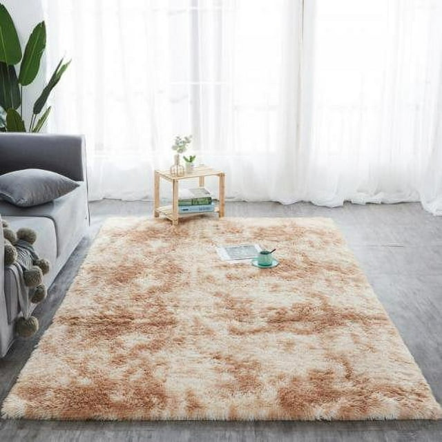 PENGXIANG Fluffy Faux Fur Area Rug 120x160cm Rubber Backing Machine Washable Soft Furry Rugs for Living Room Bedroom Baby Nursery Decor Durable Fuzzy Throw Carpet for Dorm Floor Gr