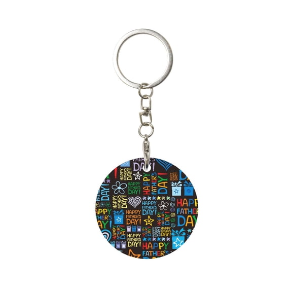 Naloa Happy Father Day Print Round Keychain Keychain Key Ring, Key Tag, Key Chain Bulk for Gift Accessories (Round)