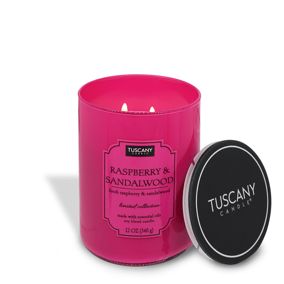 Tuscany Candle Raspberry & Sandalwood Scented Candle, 12 oz – Colorsplash Collection