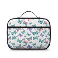thumbnail image 2 of Butterfly and Rose Blue Pattern Teens Insulated Bento School Lunch Bag, 12 Can Capacity, for Work, Picnic or Travel, 10.6x7.7x4.3 Inches, 2 of 5