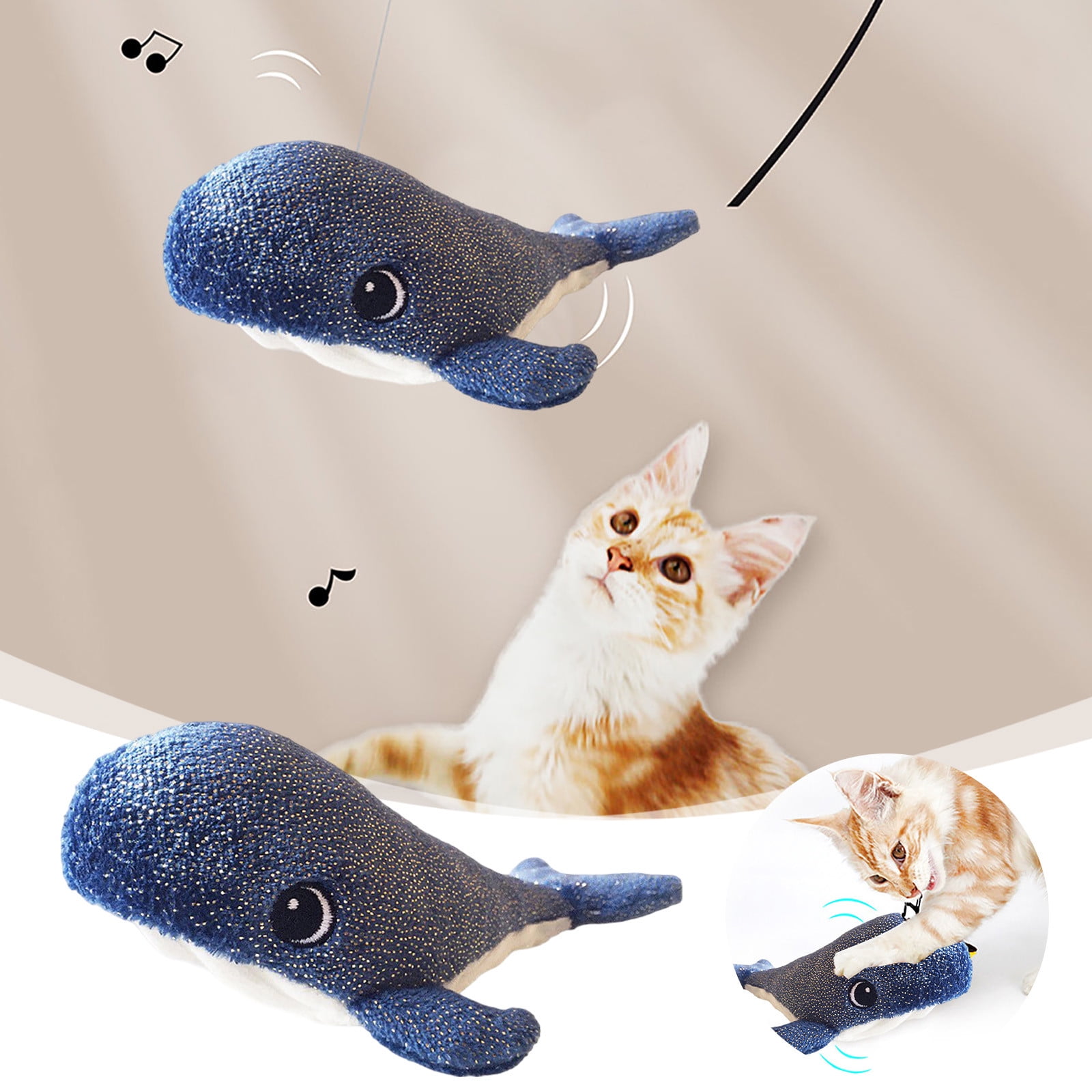 CanGonggg SmartBlue Self-Moving Cat Toy â USB Rechargeable, Realistic Tail , Intelligent Motion Sensor for Indoor Cats | Drop-Resistant, Mint-Compatible (Blue)