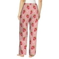 thumbnail image 3 of Uemuo Strawberries Pattern Women's Wide Leg Palazzo Lounge Pants with Pockets Light Weight Loose Comfy Casual Pajama Pants-Large, 3 of 9