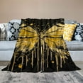 thumbnail image 5 of Ultra Soft Butterfly Throws Blankets for Women Girls  Adults Boys Men Yellow Butterfly Warm Fuzzy Cozy Sherpa Blanket for Bed Couch Bedroom Living Room Decor, 5 of 8