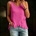 thumbnail image 5 of idosla Womens Tank Tops Sleeveless Eyelet Embroidery Scoop Neck Loose Fit Casual Summer Flowy (Hot Pink, 3XL), 5 of 8
