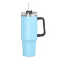 thumbnail image 1 of Copa De Aislamiento Taza de café de 40 oz de acero inoxidable a prueba de fugas con asa para viajes al aire libre (azul), 1 of 9