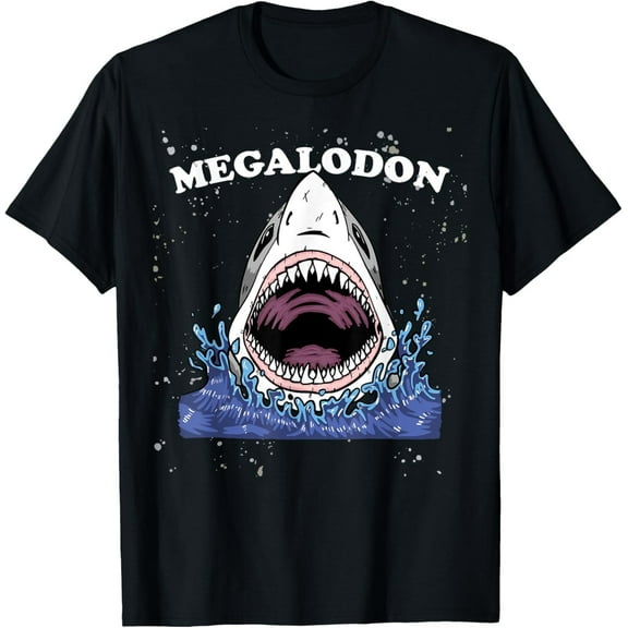 Retro Megalodon Shark T-Shirt – Giant Sea Monster Design for Kids