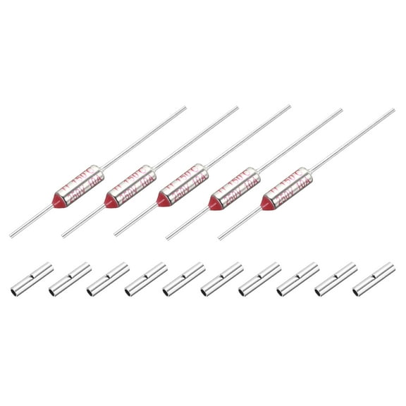 5 Pcs Metal Temperature Thermal Fuse SF150 150C 302F 10A 250V Cutoff Thermal Fuse with 10 Pcs BN1.25 Bare Terminal Butt Connector