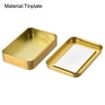 thumbnail image 3 of Uxcell Metal Tin Box, 3.43" x 2.36" x 0.71" Tinplate Storage Containers with Clear Lids, Gold Tone, 3 of 5
