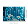 thumbnail image 3 of Blue Themed Backdrop Banner Decorative Party Supplies with Balloon Arch Paper Flowers and Table Decors for Photo Booth Birthday Party Celebrations Event Decorations, 3 of 7