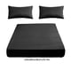 thumbnail image 3 of Lámina De Fibra Sábana bajera ajustable de 220x200 cm con 1 par de fundas de almohada,antideslizante,protector de colchón de cobertura total,material de fibra suave (negro). Rkxzt, 3 of 9