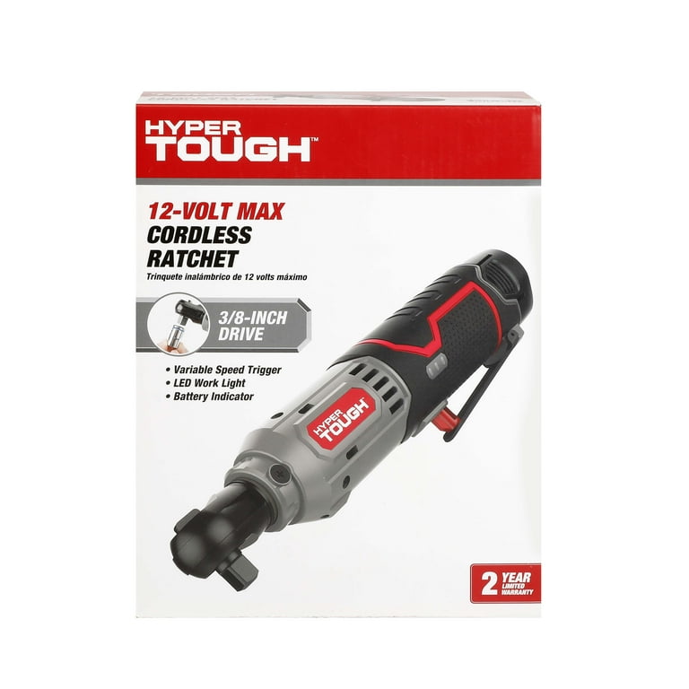 Hyper Tough 12V Max Lithium Ion Cordless 3 8 inch Ratchet with 1.5Ah Battery and Charger 98804 New Walmart