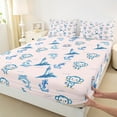 thumbnail image 3 of Castle Fairy Kids Kawaii Monkey 3pcs Twin Sheet Sets,Nautical Theme Twin Fitted Sheet,Sea Lighthouse Dolphin Breathable Flat Sheet,Breathable Home Decor, 3 of 7