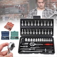 thumbnail image 2 of 46pcs 1/4 Inch Ratchet Wrench Tools for Car Repair, Socket Wrench Tool Combination Tools Kit for Auto Repair, 2 of 5