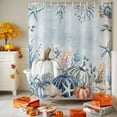 thumbnail image 4 of Shower Curtains for Bathroom-72"x72",Thanksgiving Pumpkin Coastal Starfish Coral Waterproof Bath Curtain Shower Curtain Set, 4 of 7