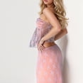 thumbnail image 4 of DHFJKG 2 Piece Skirt Sets Women Summer Strapless Outfits Floral Sexy Mesh Sheer Crop Top Bodycon Maxi Skirts Beach Resort Wear Holiday Outfit, 4 of 9
