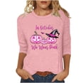 thumbnail image 7 of Yourumao Breast Cancer Shirts for Women Pink Ribbon 3/4 Sleeve Tops Crewneck Plus Size In October We Wear Pink Shirt for Breast Cancer Survivor, 7 of 7