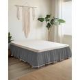 thumbnail image 2 of Farmhouse Black White Striped Wrap Around Bed Skirts for California King Bed 16" Drop,Bed Skirt with Adjustable Elastic Belt Dust Ruffle Bed Valance for Bedroom Hotel Modern Stripes Bed Frame Cover, 2 of 7