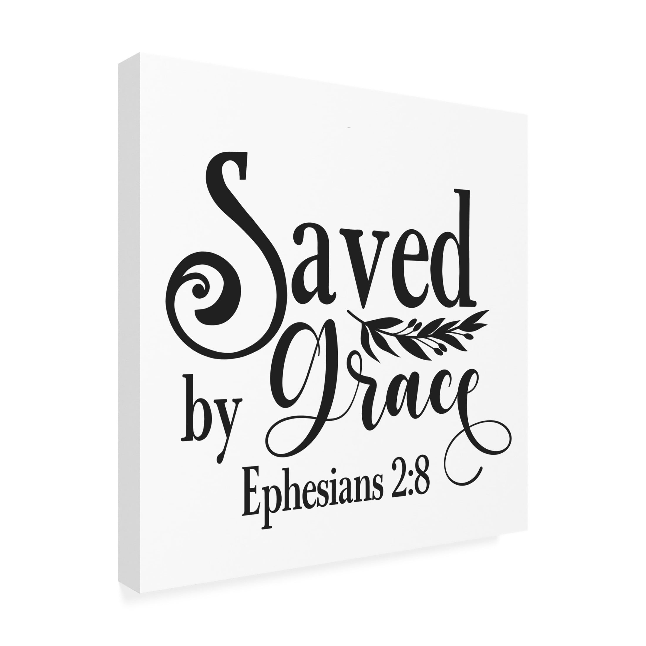 Canvas Wall Art - Jean Plout 'Christian Typography D' Wall Art for Living Room, Bedroom, or Office Décor by Trademark Fine Art - 24 x 24 Inches