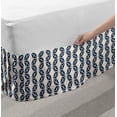 thumbnail image 2 of Abstract Bed Skirt, Geometric Motifs Vertical Wavy Stripes from Triangles in Zigzag Design, Elastic Bedskirt Dust Ruffle Wrap Around for Bedding Decor, 4 Sizes, Indigo and Champagne, by Ambesonne, 2 of 2