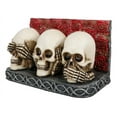 thumbnail image 5 of Gothic See Hear Speak No Evil Skulls By Red Roses Business Cards Holder Figurine, 5 of 9