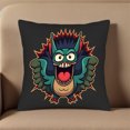 thumbnail image 5 of Vibrant Cartoon Creature Throw Pillow Covers 18x18in Set of 2 - Colorful Spiky Tail & Expressive Eyes for Couch Bed Car Decor, 5 of 8