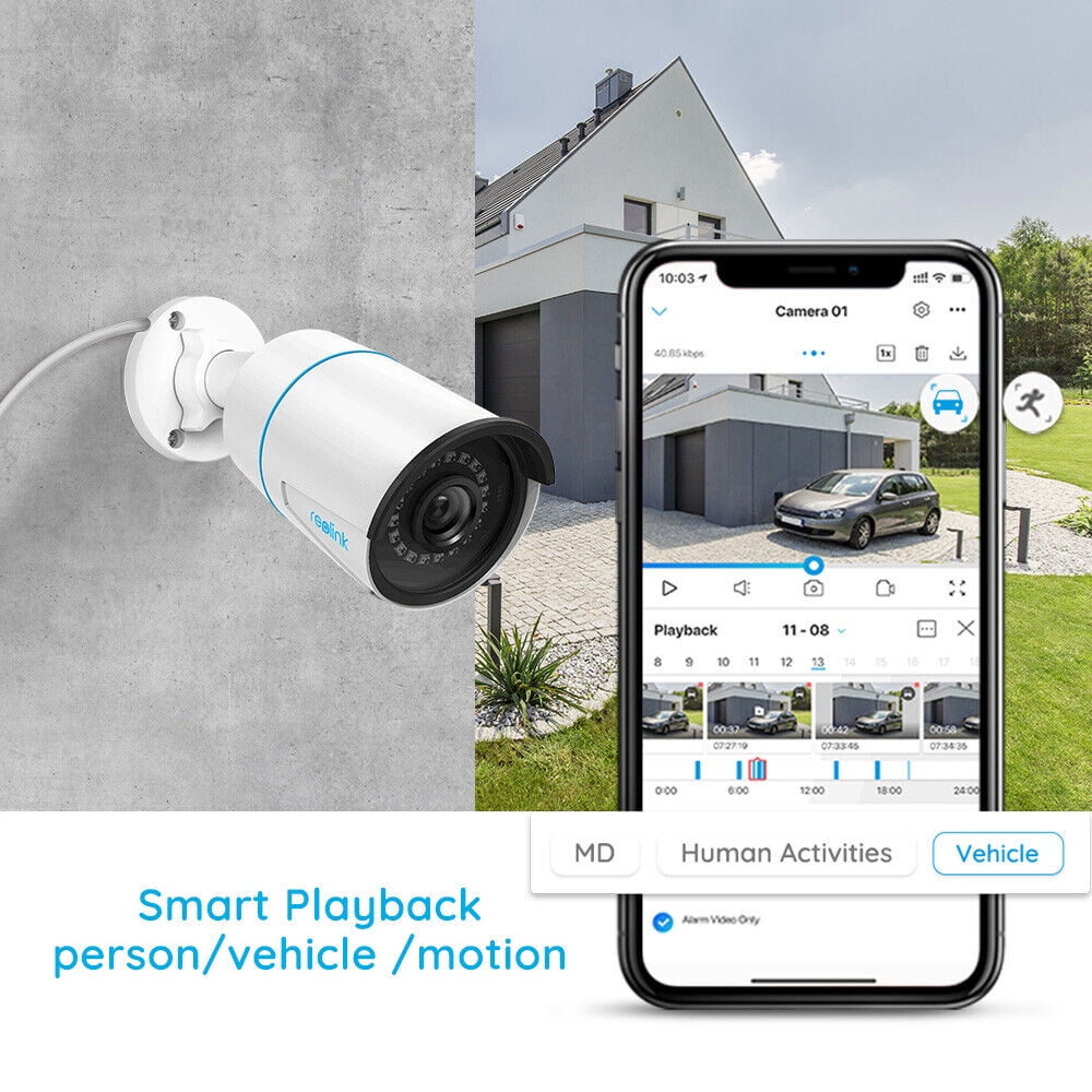 Reolink 5MP PoE Bullet Camera with smart alert Smart Playback Remote Viewing PoE Security Camera, Up to 30m night vision