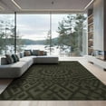 thumbnail image 2 of ODIKA 8'x10' Olive Green Geometric Checkered Design Washable Area Rug Intricate Patterns with Modern Flair Durable, Non-Slip for Living Room, Under Sectional, Family, 2 of 7